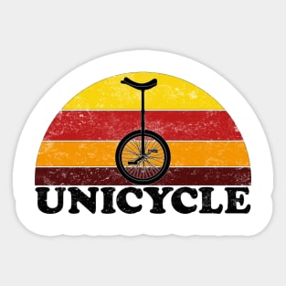 Unicycle Bike Vintage Colors Sticker